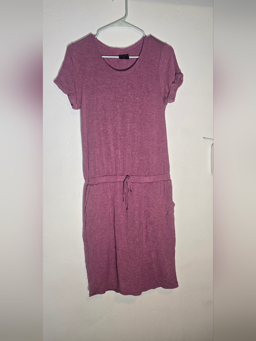 32 Degrees Plum Short-Sleeve Drawstring Midi Dress